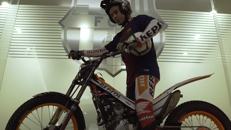 Toni Bou takes on the FC Barcelona stadium